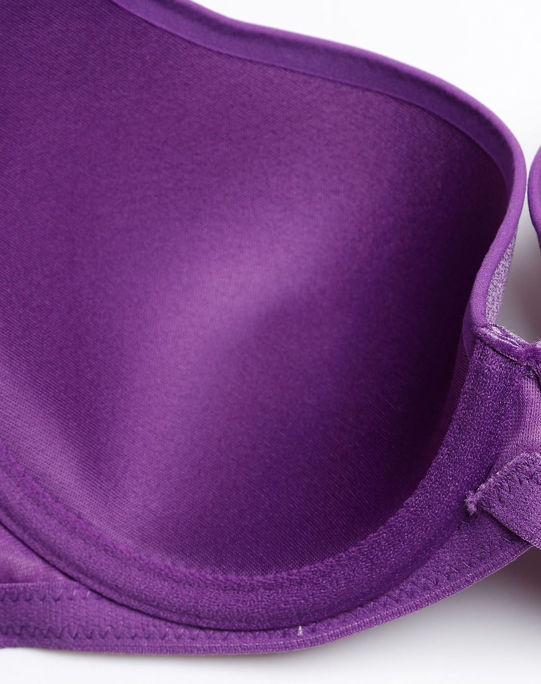 曼妮芬女款紫色透气光面3/4薄杯文胸