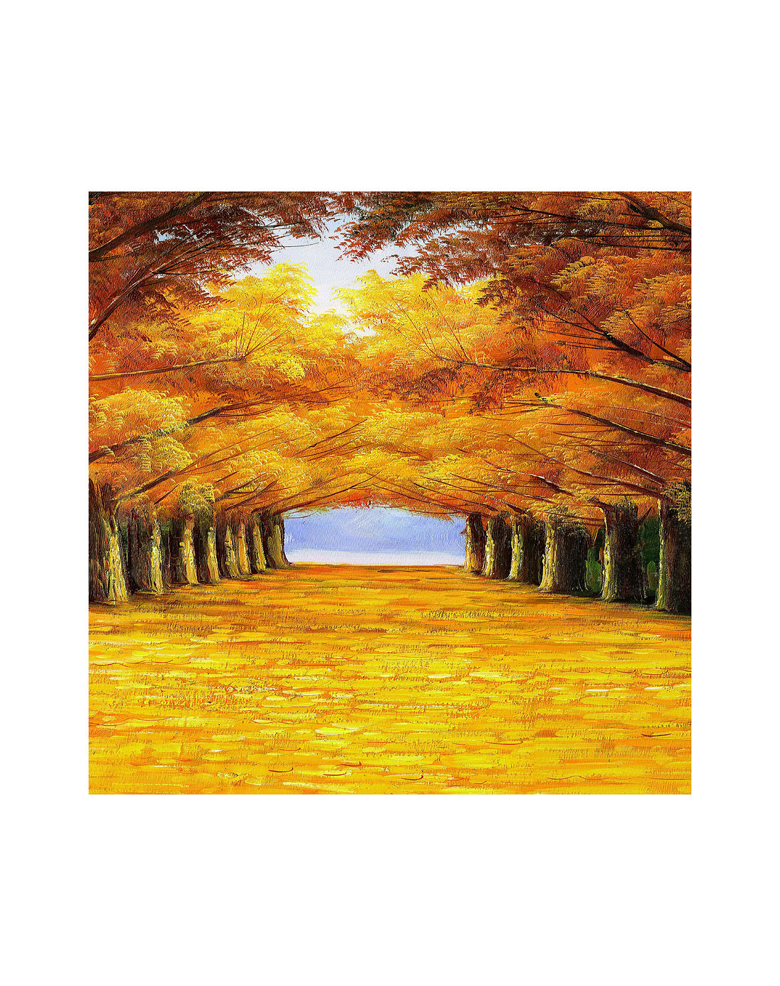 万月wanyue40*40cm黄金大道装饰画3件套