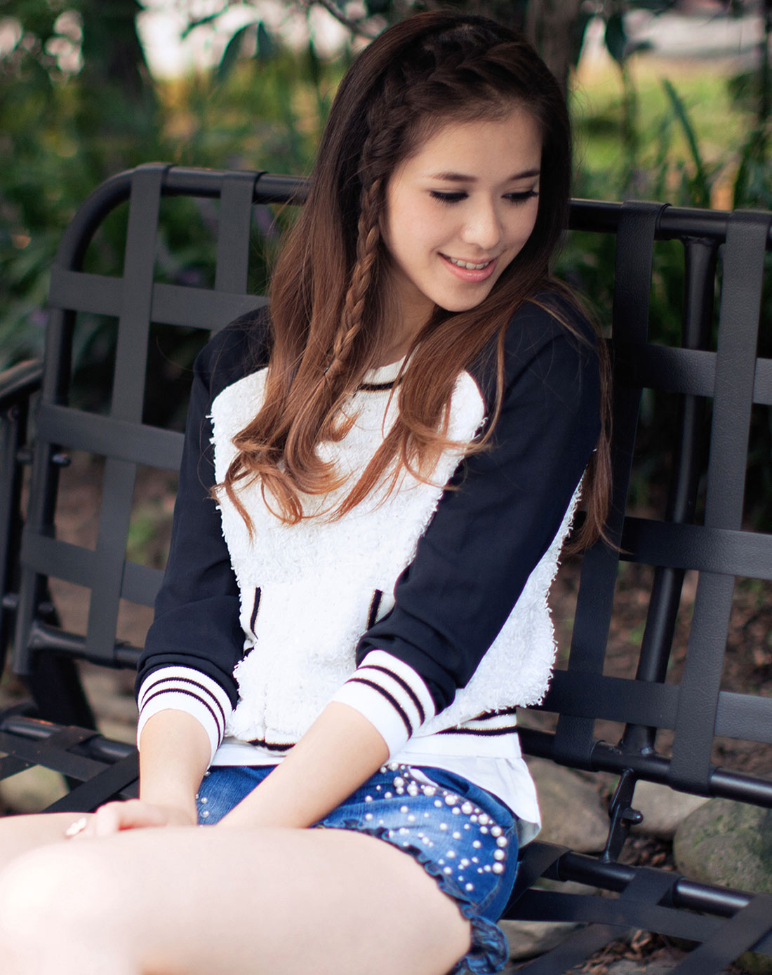 meyeeka 女款白色棒球服休闲短外套