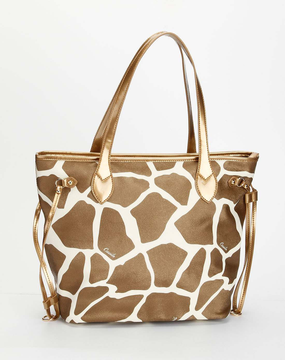 卡思乐cassile女包专场-女款金色时尚长颈鹿纹单肩包