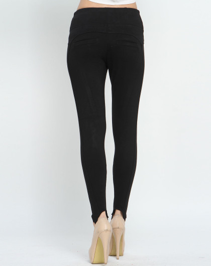 女款黑色瘦腿修身踩脚裤