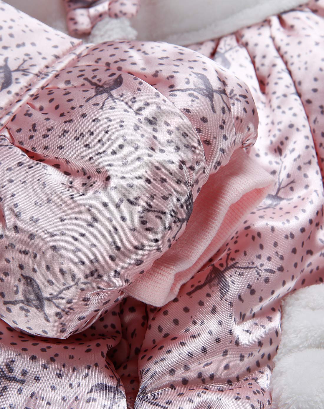 女童淡洋红色可爱薄棉外套