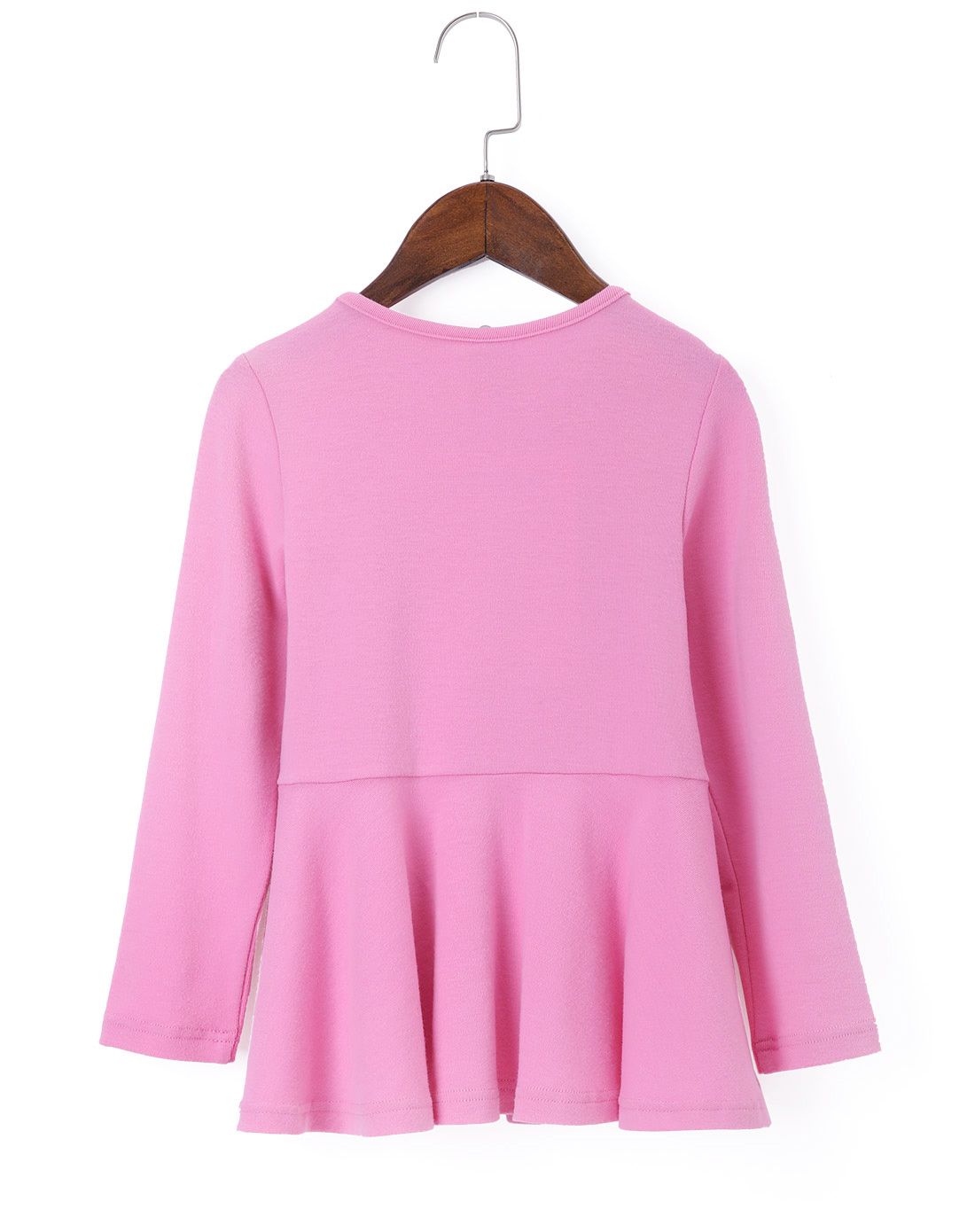 女童粉色rose韩版长款t恤