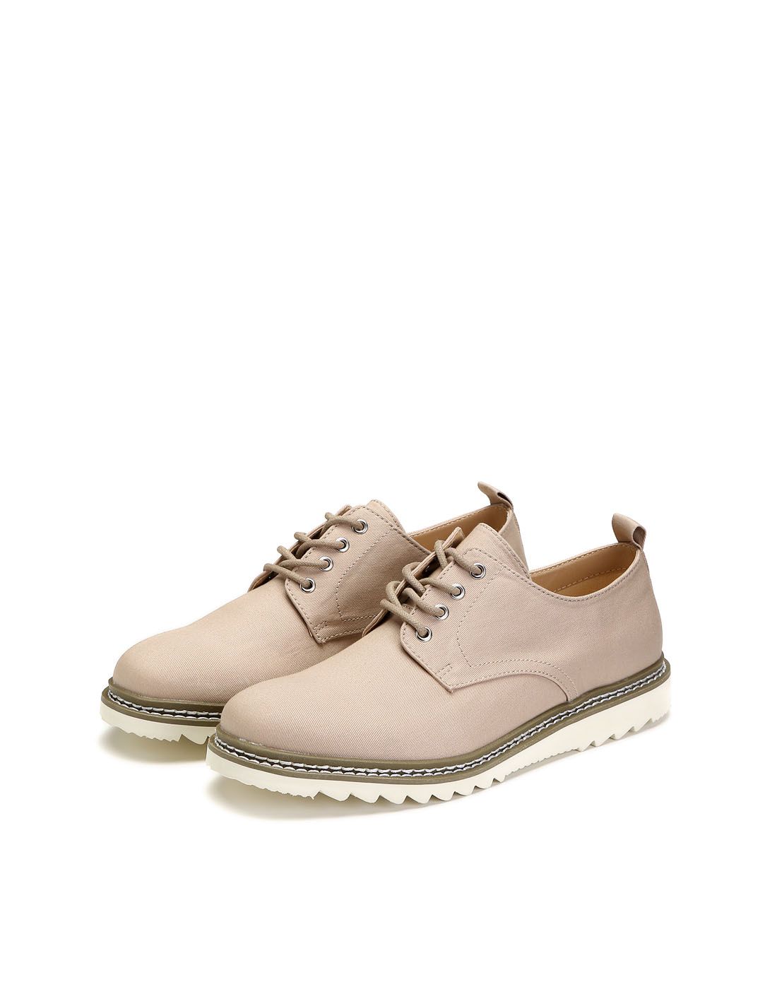 浅卡其色魅力时尚绑带休闲鞋