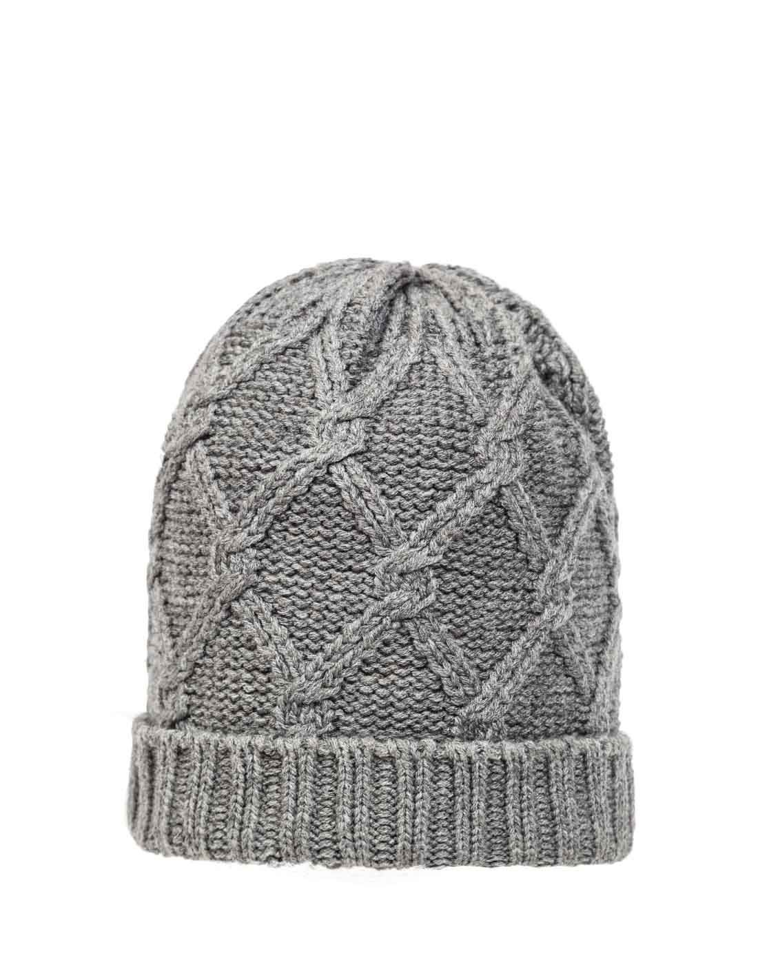 保暖帽 麻灰女毛线帽 户外保暖