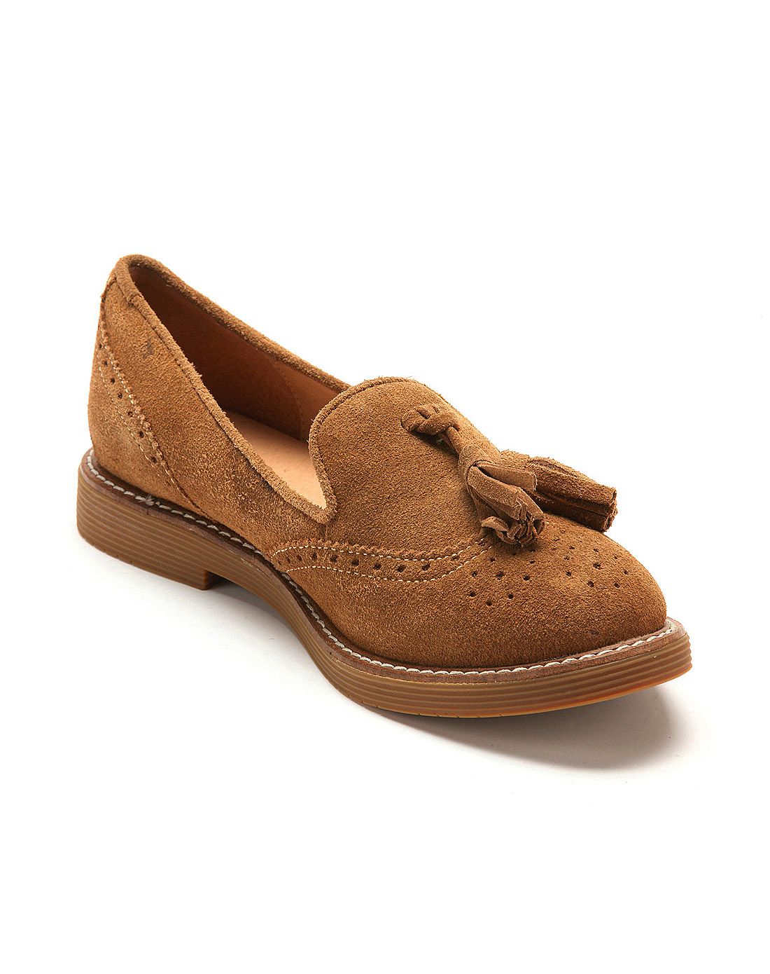 迪芙斯dfuse 淡褐色绒面牛皮单鞋