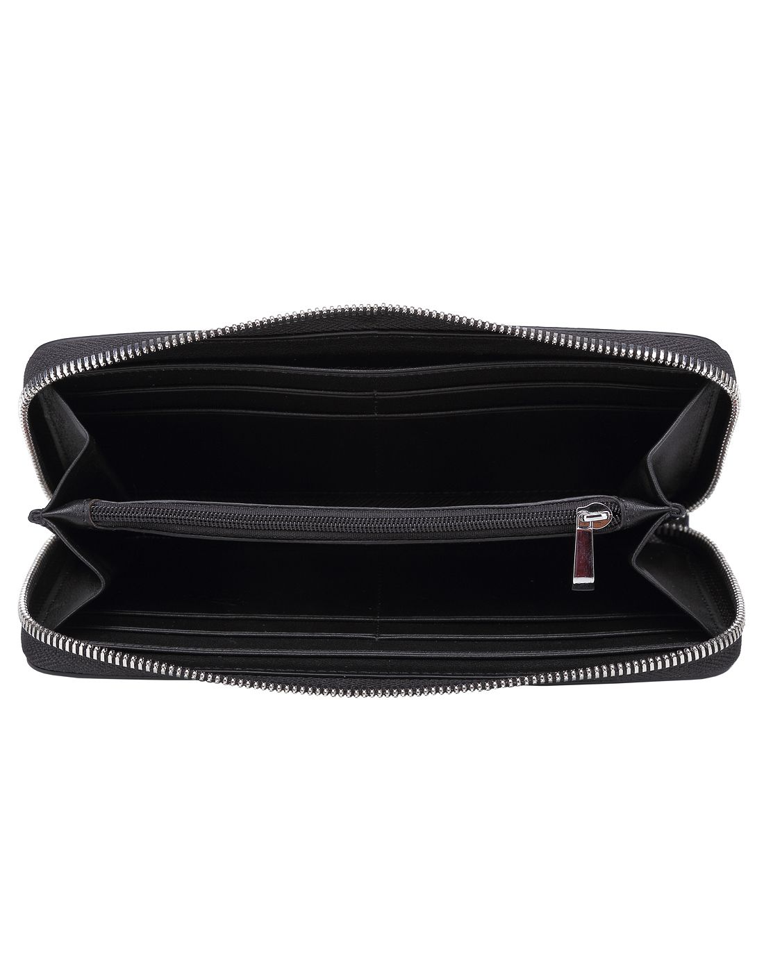 jaguar 男款黑色牛皮拉链包