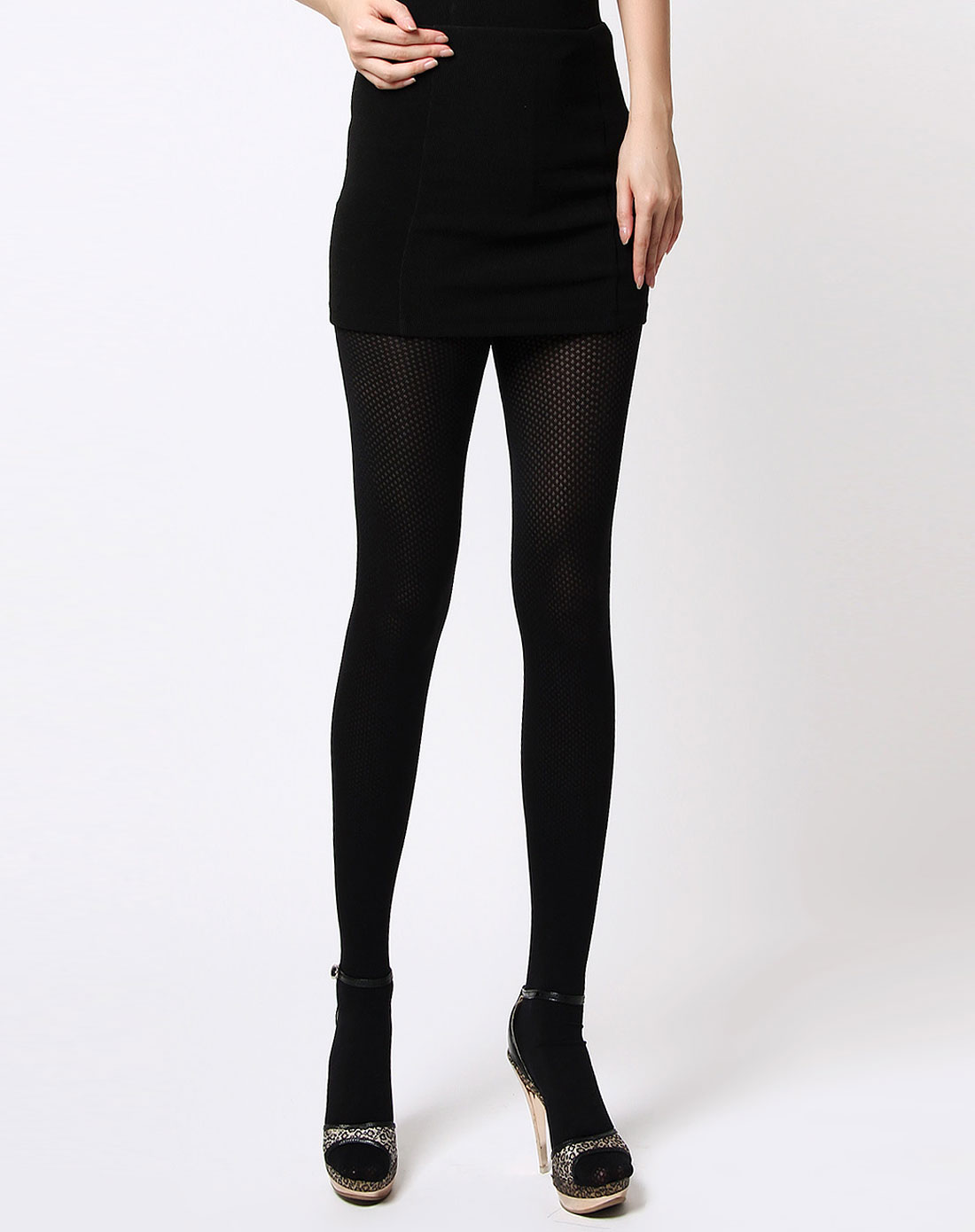 黑色提花连裤袜 100d