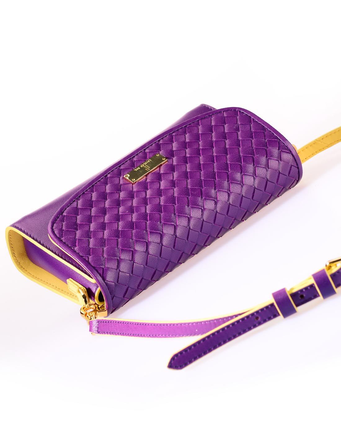 羊皮紫薯色迷你系挎包