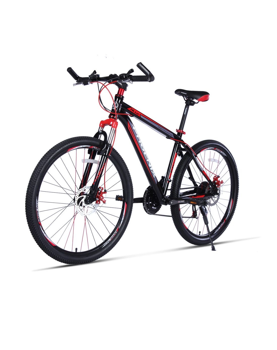 凤凰 中性款黑红26寸山地车 铝架21速