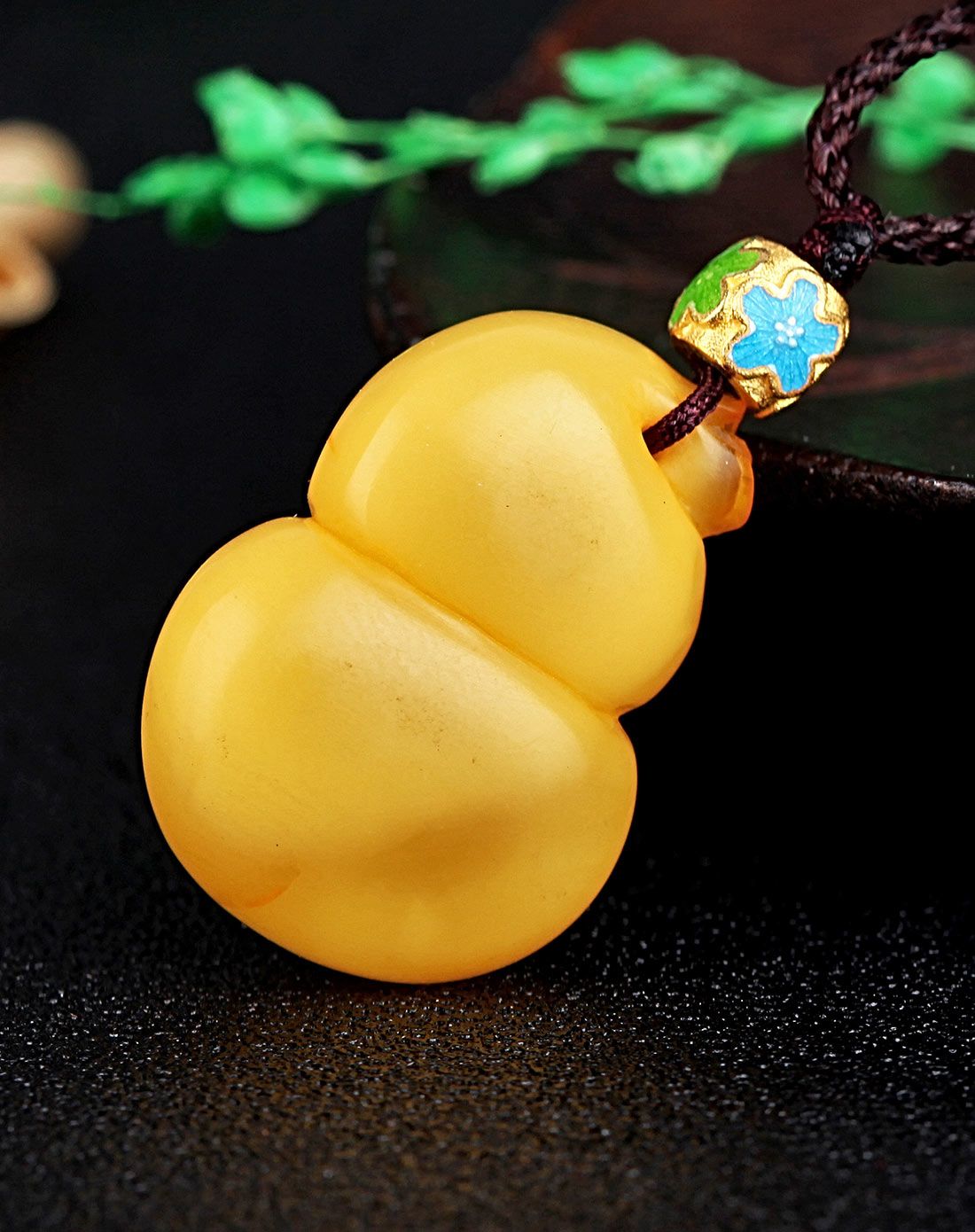 福禄寿 葫芦 天然琥珀蜜蜡吊坠