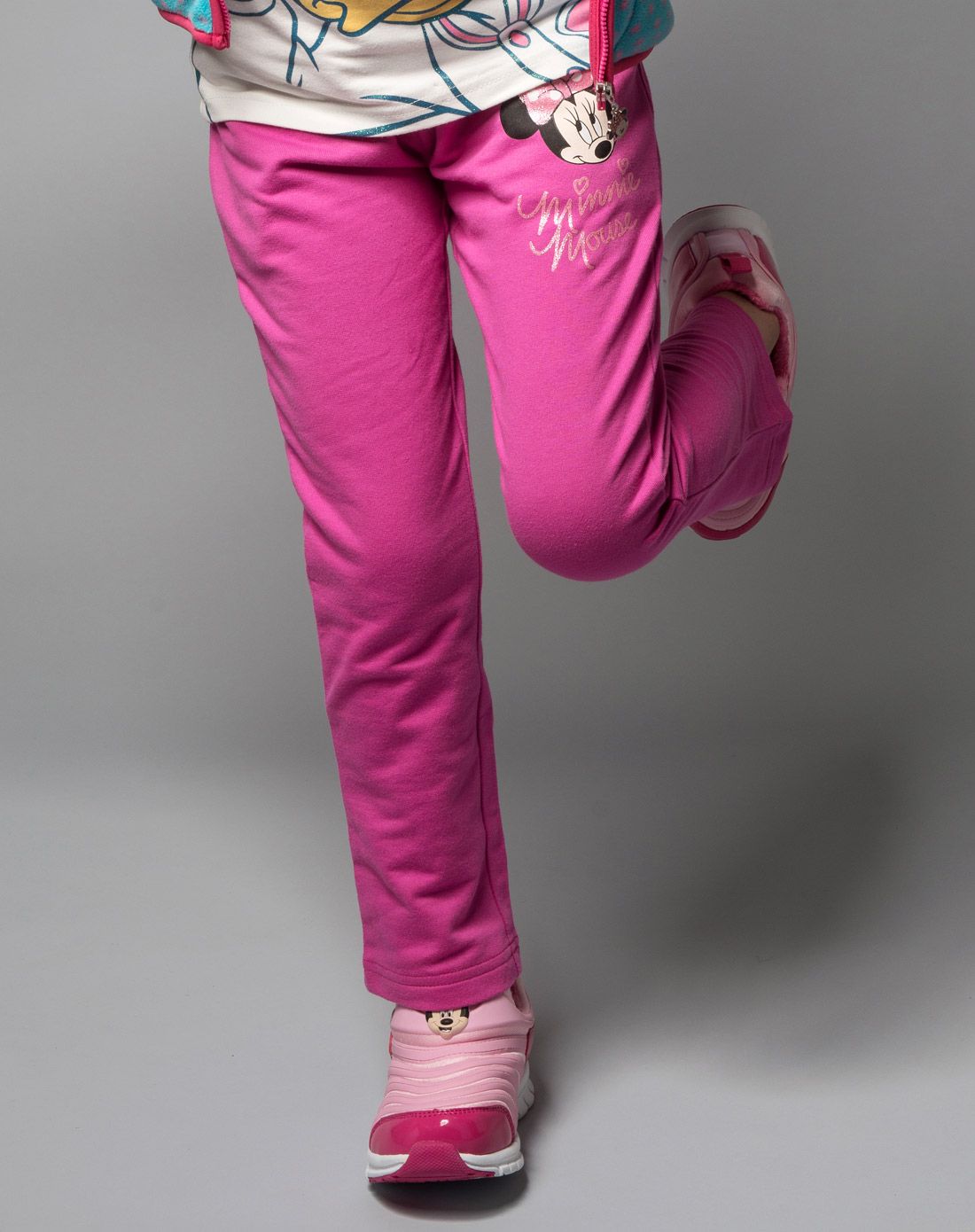 女童玫红色长裤