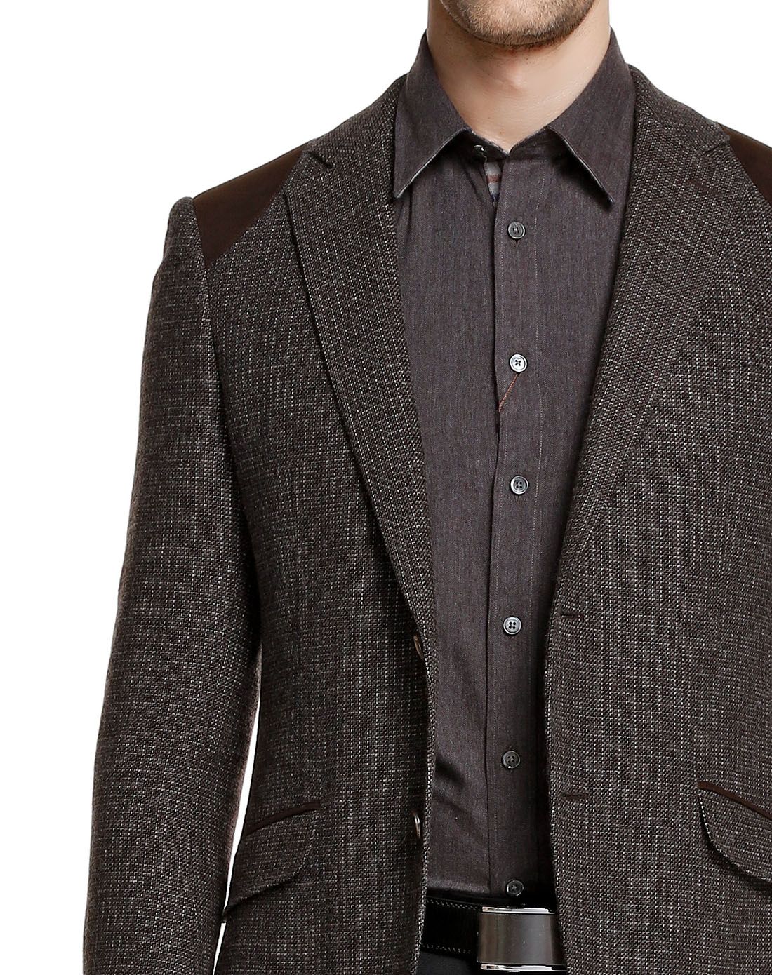 深咖色气质魅力长袖西装