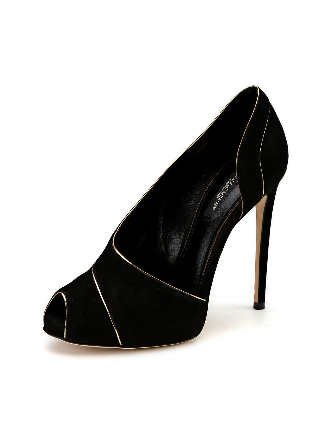 > dolce&gabbana女款黑色时尚侧空超高跟鱼嘴鞋
