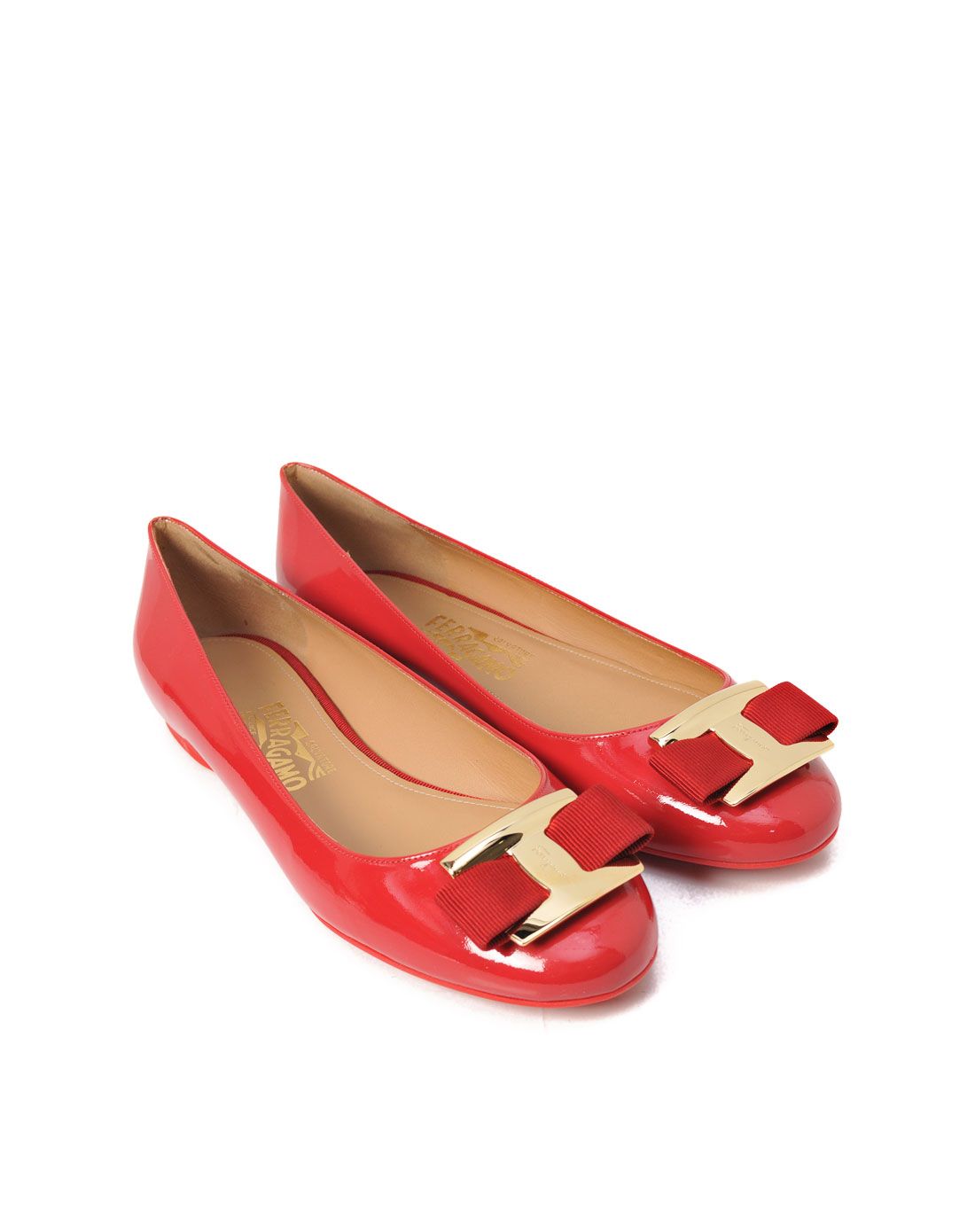 salvatore ferragamo 女款红色经典都市平底单鞋