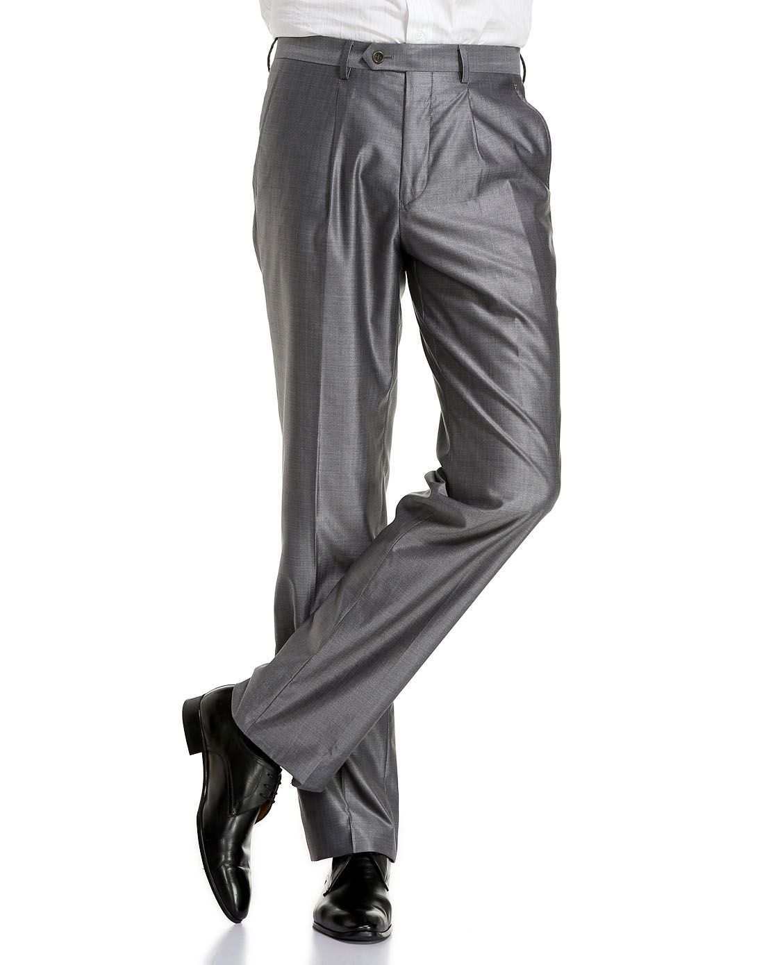 银灰色成熟稳重正装长西裤