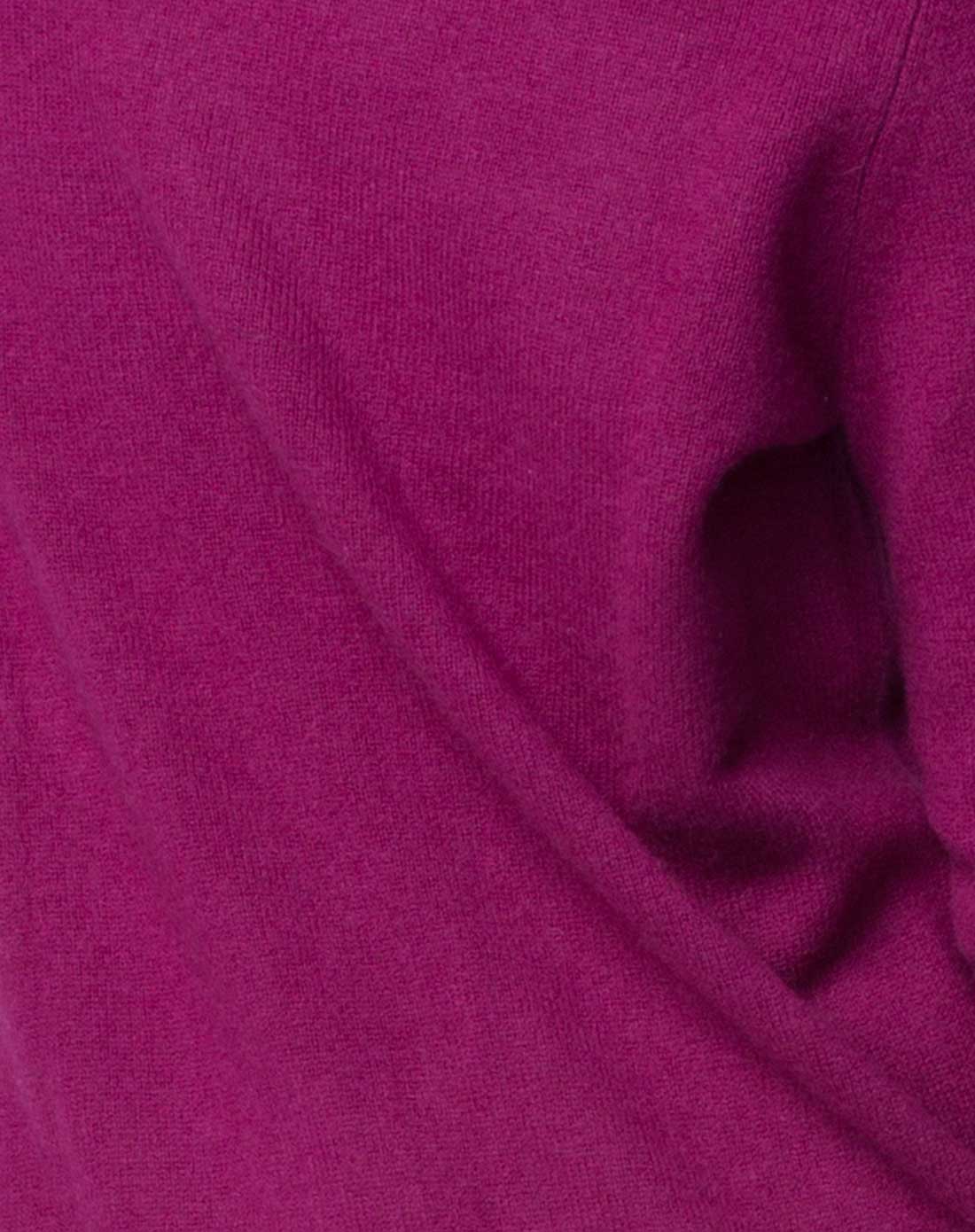 女款绛紫色100%山羊绒圆领羊绒衫