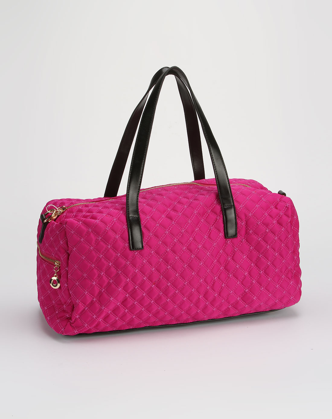 女款梅红色休闲尼龙手提包