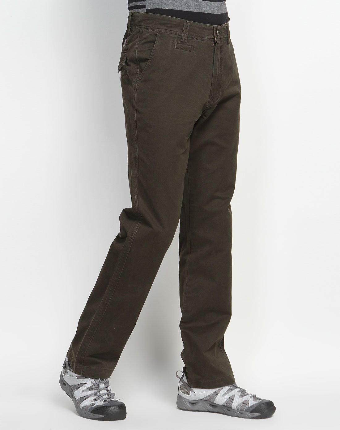 男款深军绿色休闲长裤