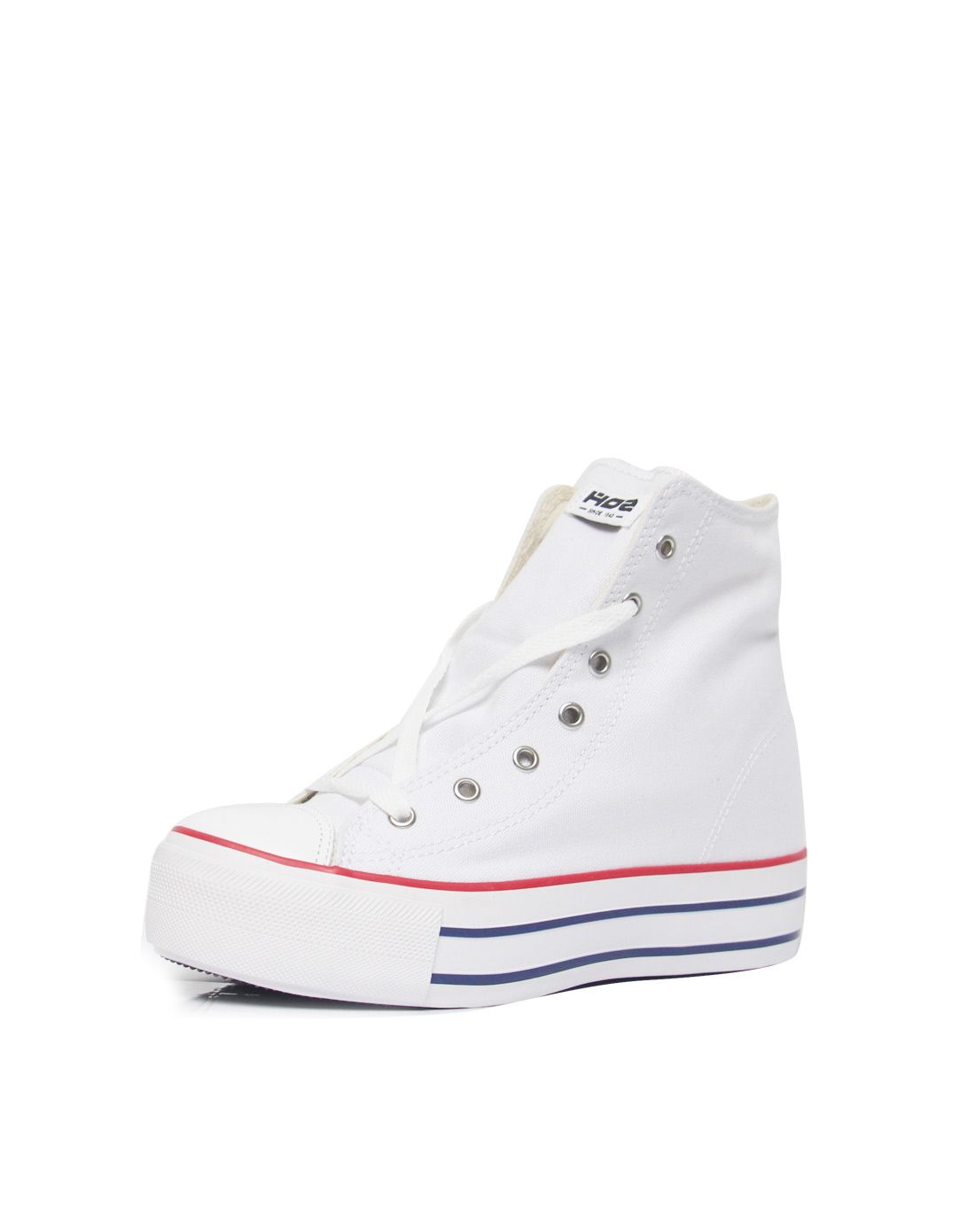 经典简约 女款白色高帮休闲鞋 舒适内增高