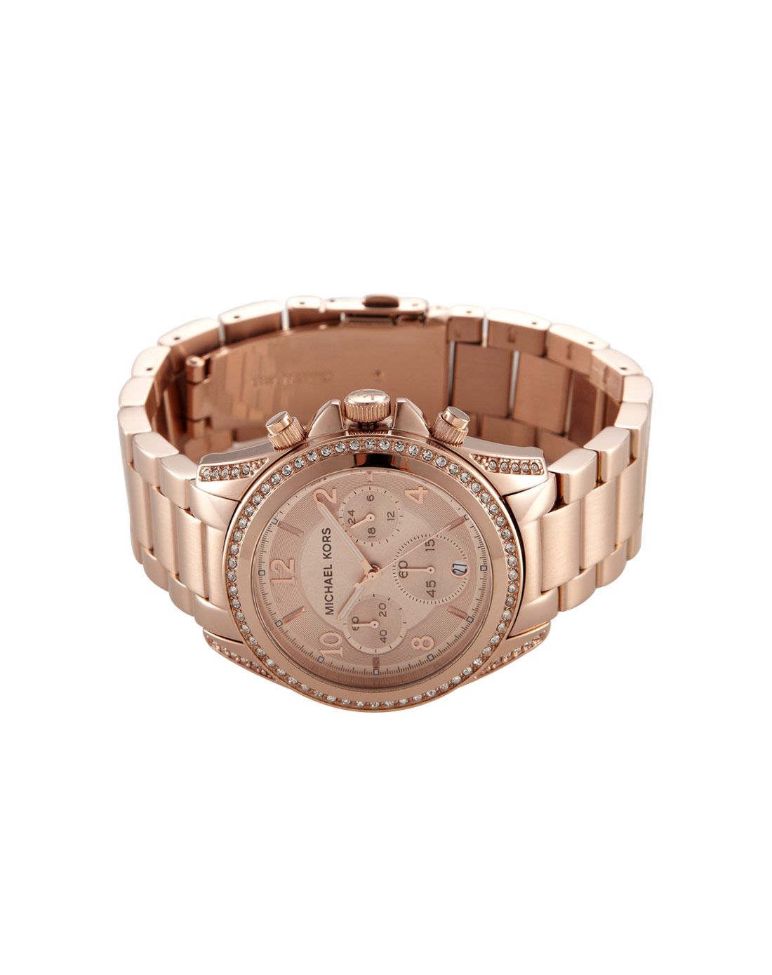 > michael kors女款闪钻精致三表盘石英表