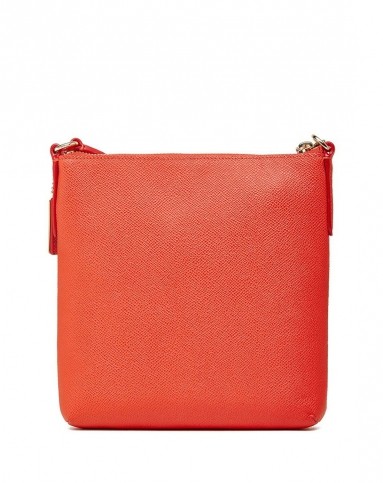 > coach女士橘红色纯皮斜挎包