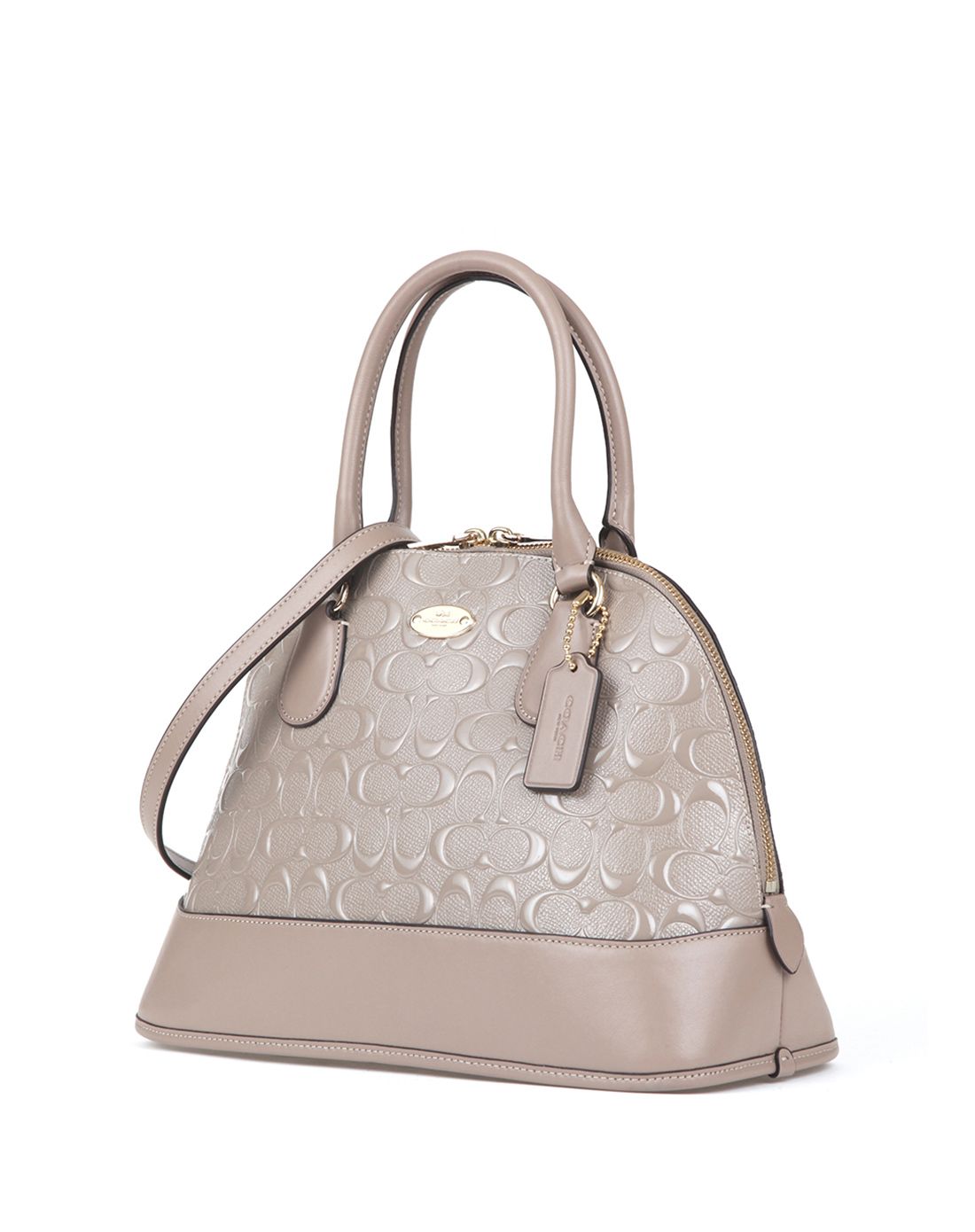 coach包包及配件专场coach女士米灰色玫压花纯皮贝壳包888067880304