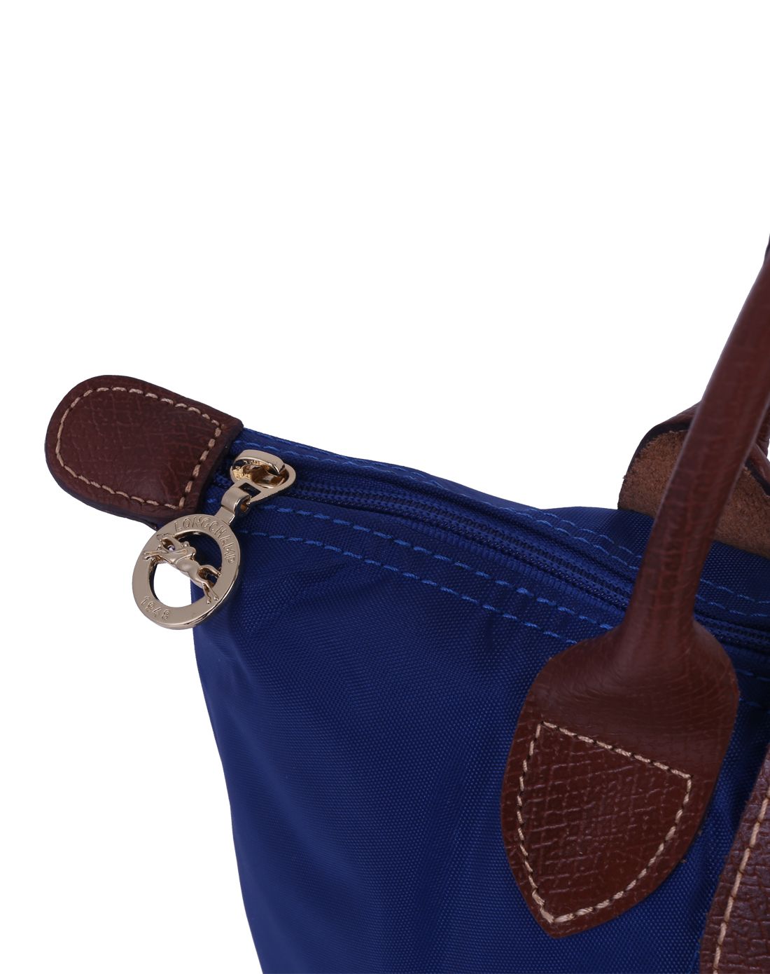 > 靛蓝色长柄小号折叠包