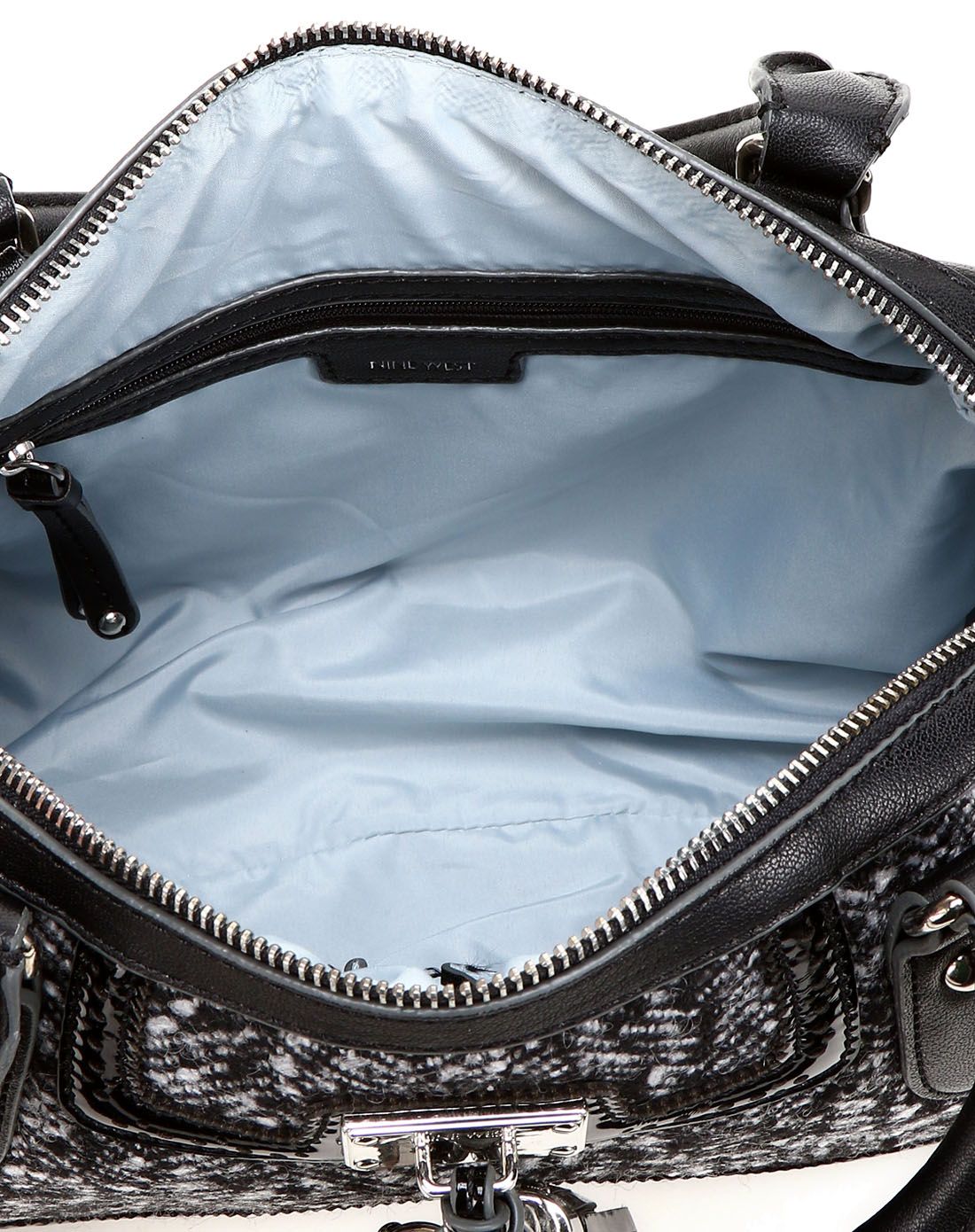 > 玖熙nine west黑色个性时尚百搭手提包