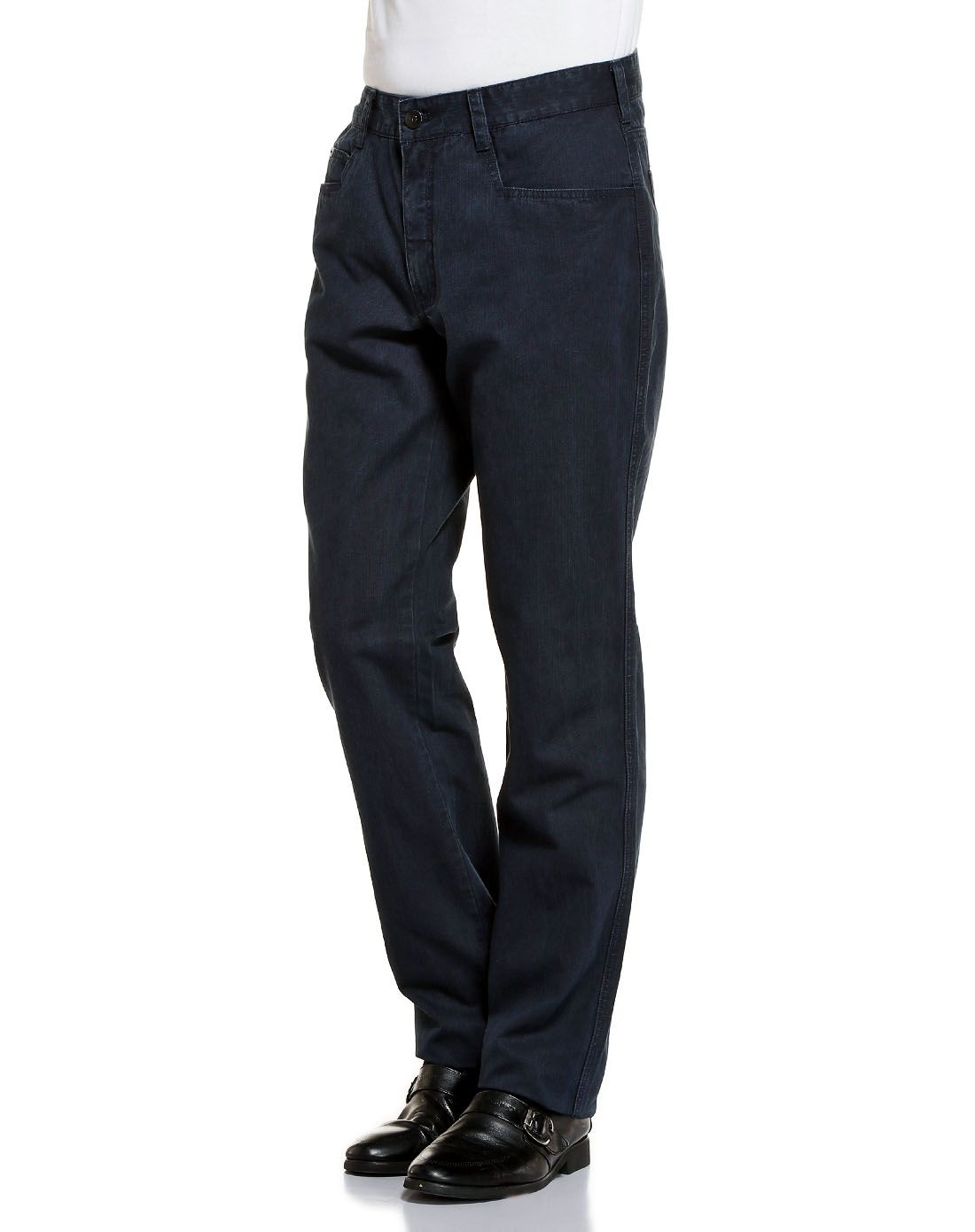 深灰蓝色简约时尚牛仔长裤