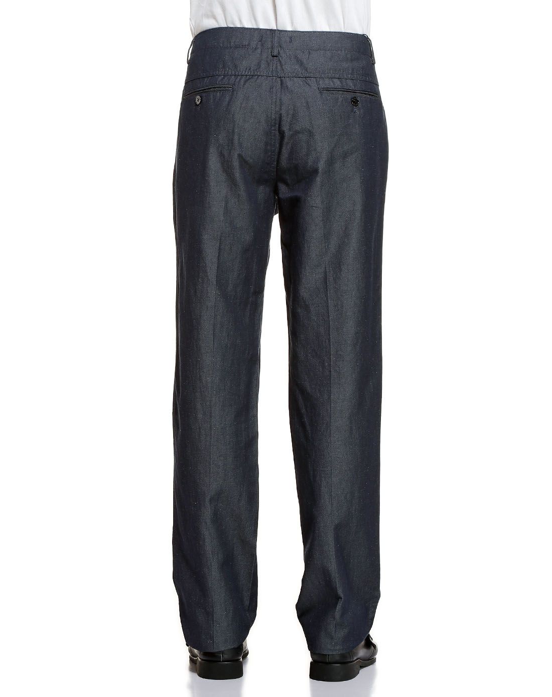 深灰蓝色舒适商务牛仔长裤