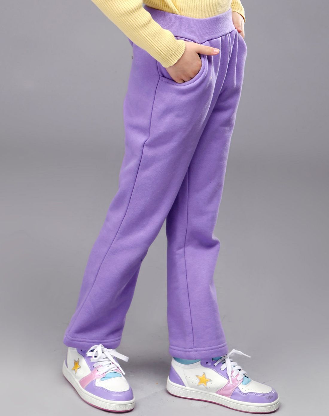 女童粉紫色裤子