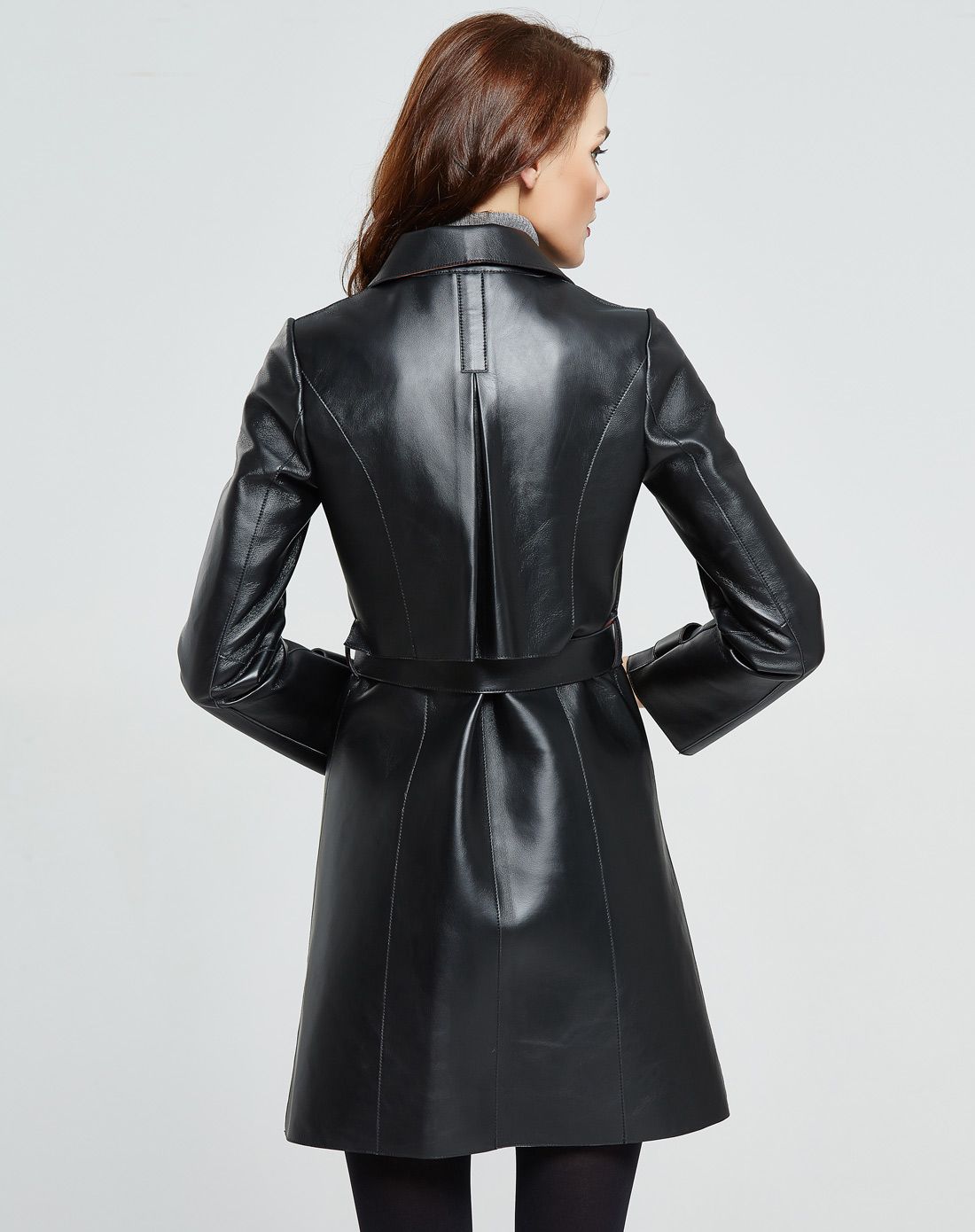 丹尼denny男女皮衣女款双面绵羊皮欧版大气长款皮风衣hls51029600