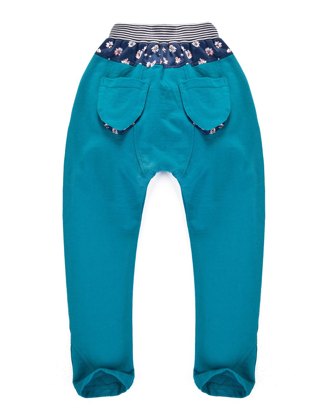 mqd 男童孔雀蓝o型针织裤