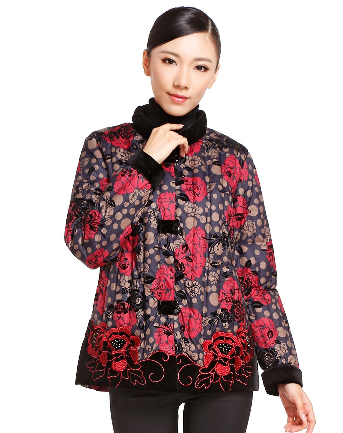波司登旗下品牌羽绒服男女波司登女款深蓝/多色百搭印花长袖羽绒服b
