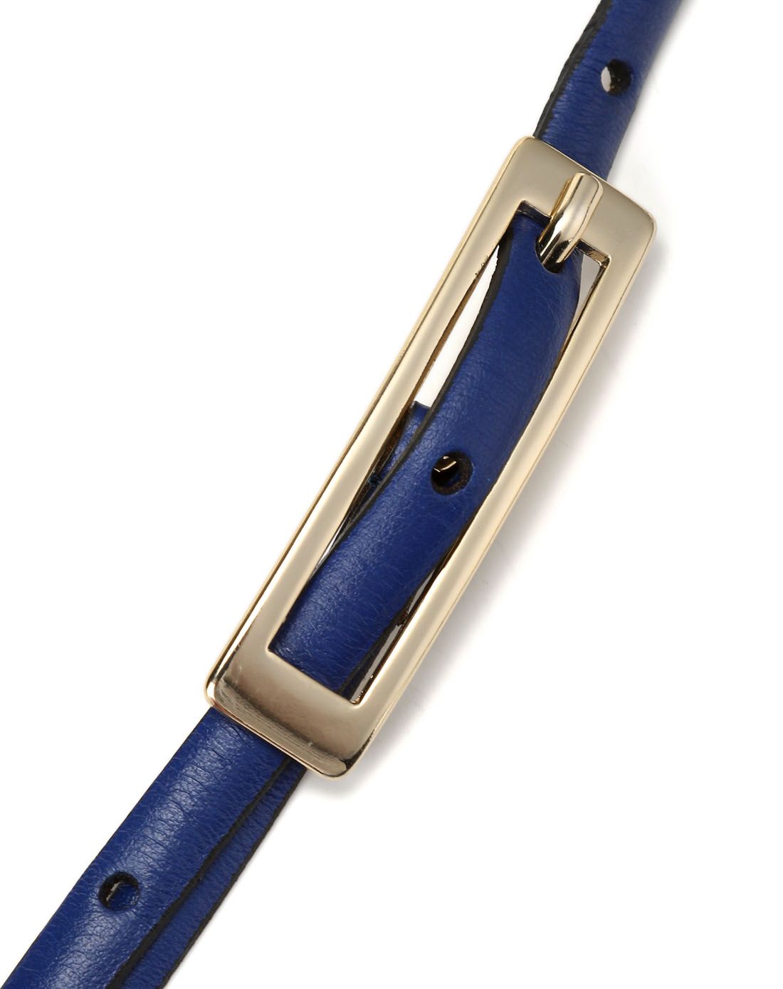 杜鲁萨迪trussardi旗下男女女款深蓝色简洁百搭细皮带t56ec027j264s