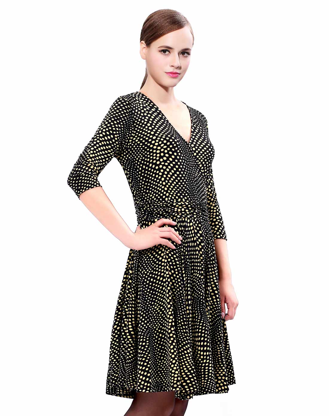 inq莹蔻优雅时尚性感印花连衣裙adxl009098-835_唯品会