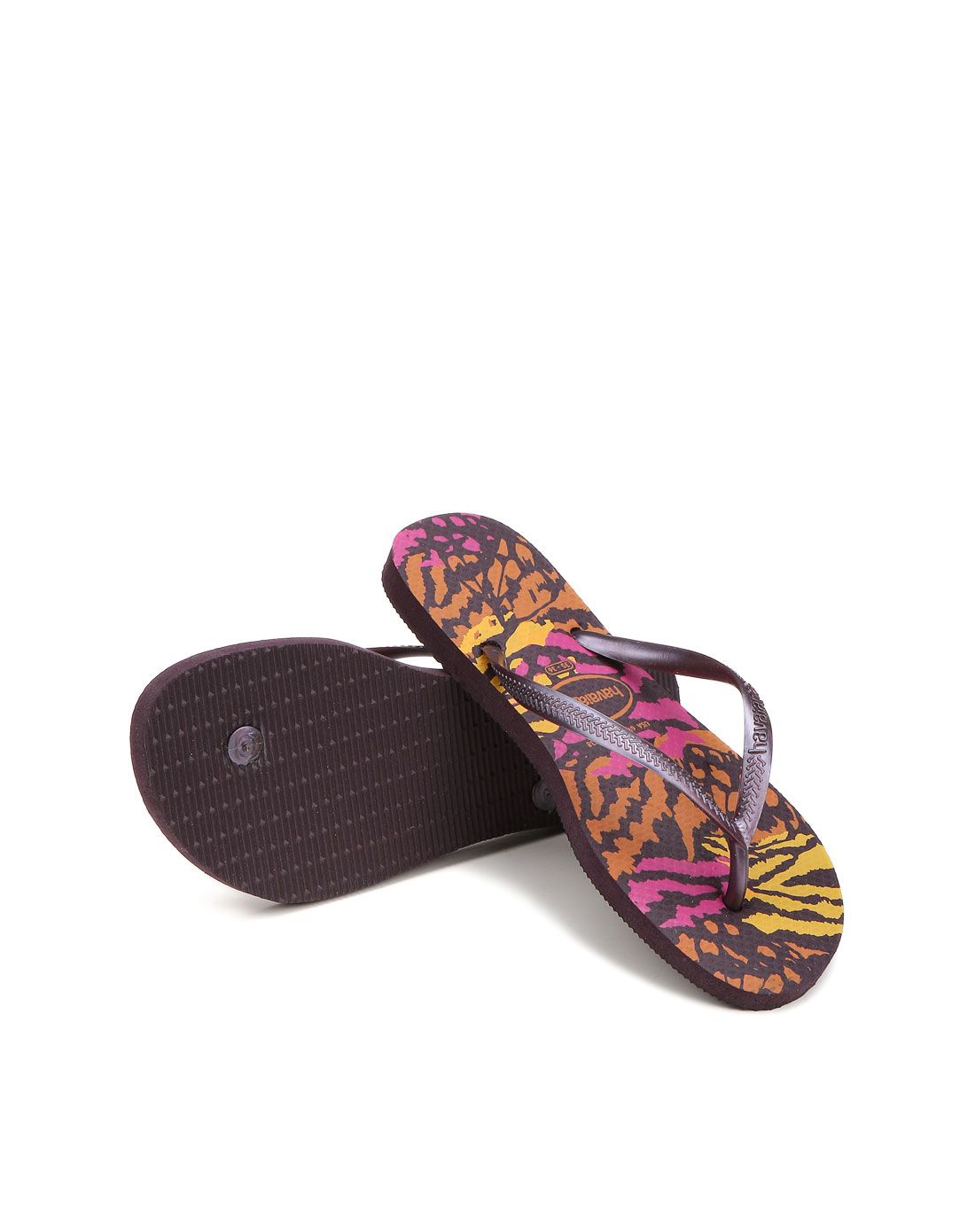 巴西进口女款深紫色休闲人字拖