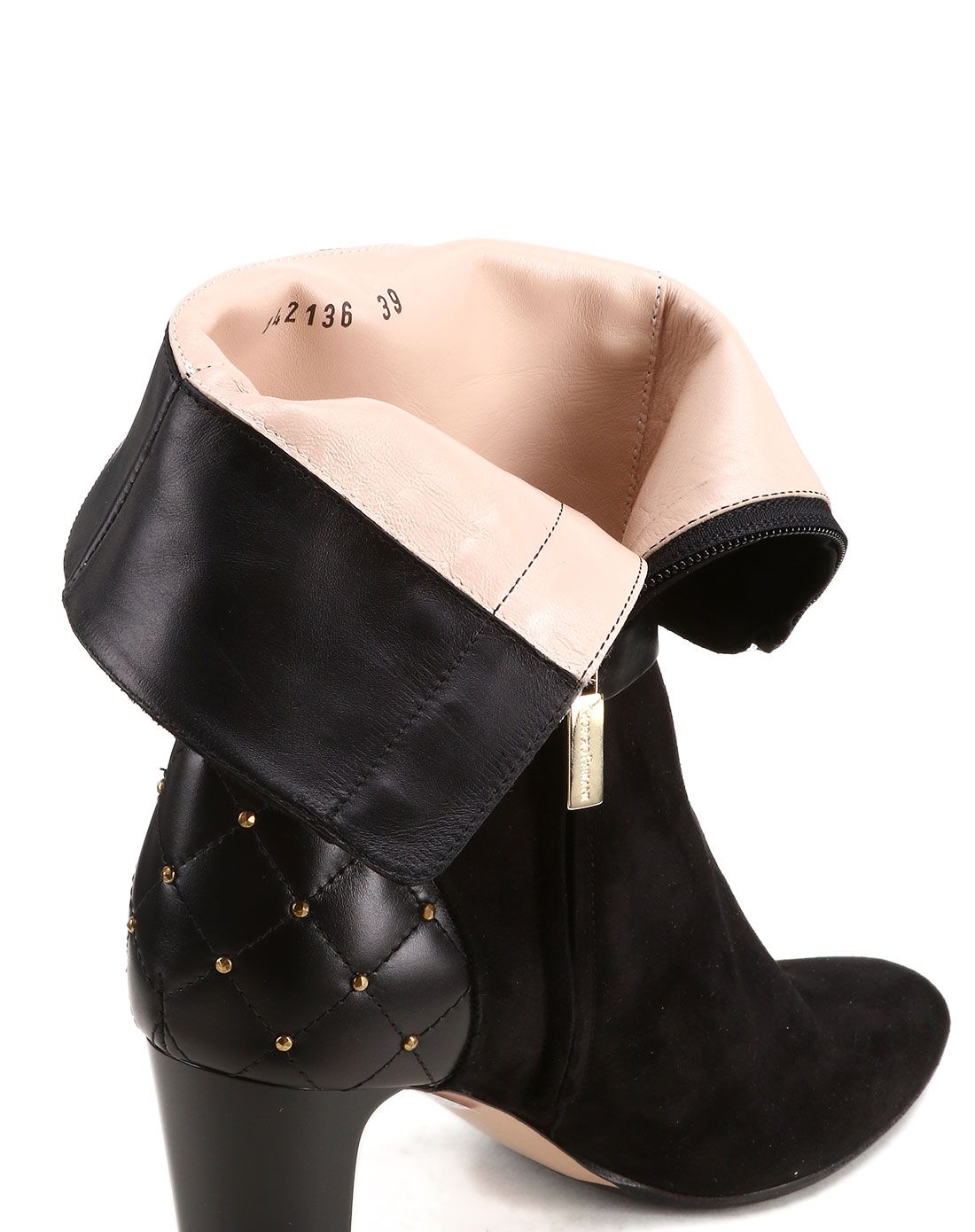 giorgio fabiani 意大利进口黑色设计师款高跟中靴