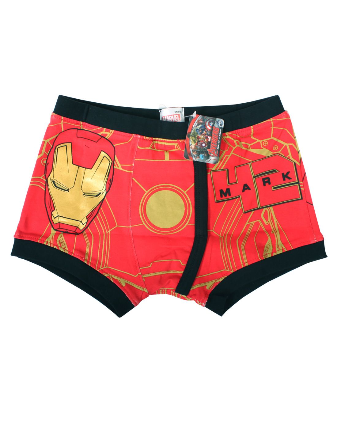 > 漫威英雄钢铁侠男童平角内裤(2条装)