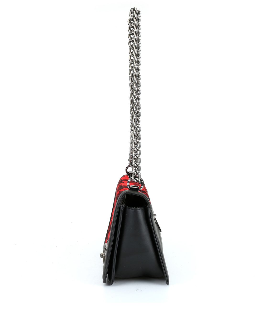 西村名物经典款时尚蕾丝马毛女链条包蓝色