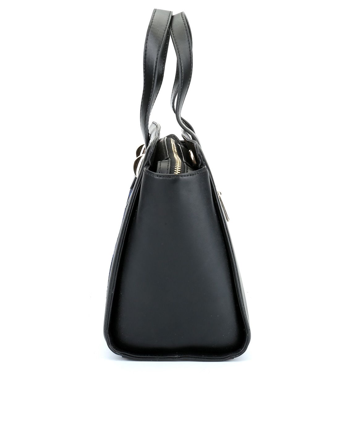 西村名物经典款时尚蕾丝马毛女手提包蓝色