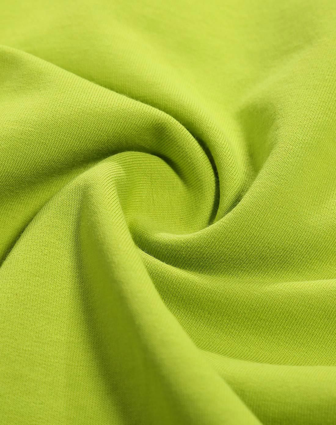 男童亮绿色长袖圆领卫衣