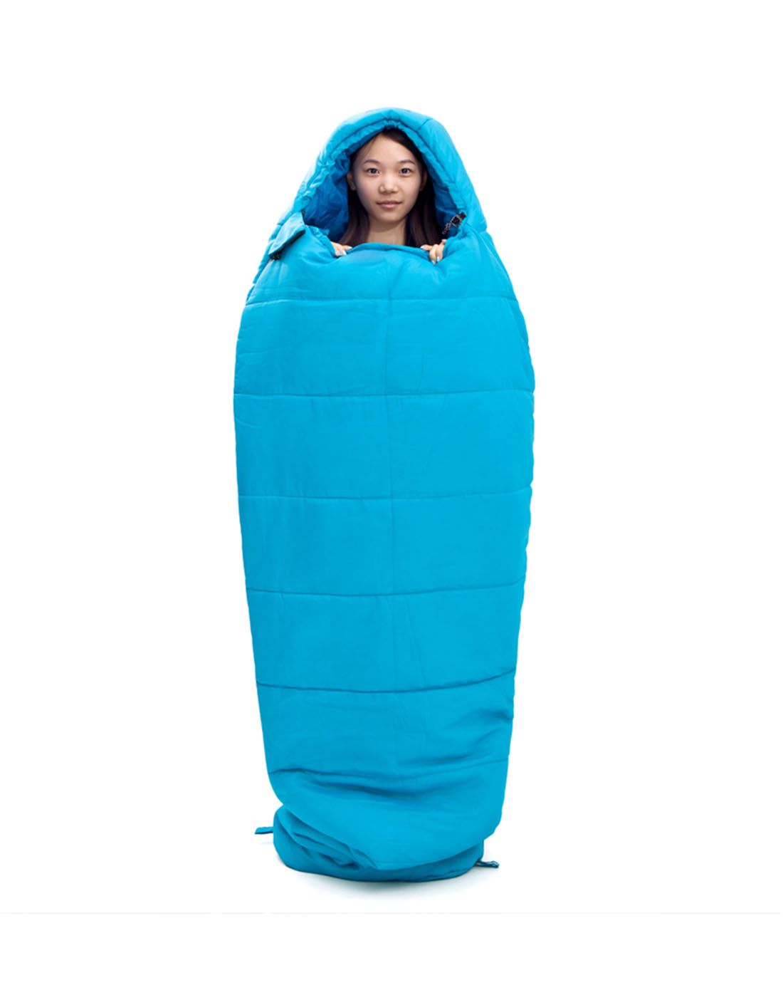 天空蓝色妈咪式1800g单色棉睡袋