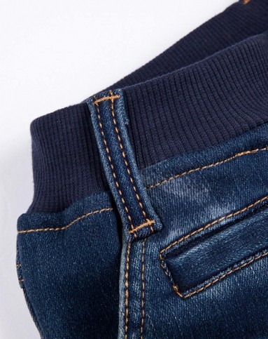 阿米狗 男童深蓝牛牛仔夹裤