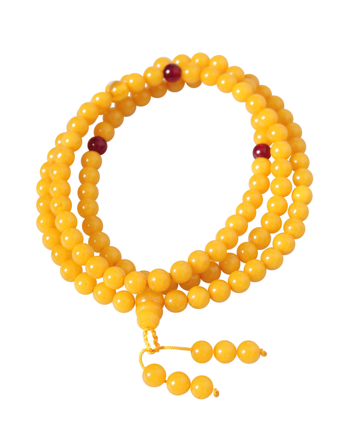 中性黄色仿蜜蜡6mm108颗佛珠手链
