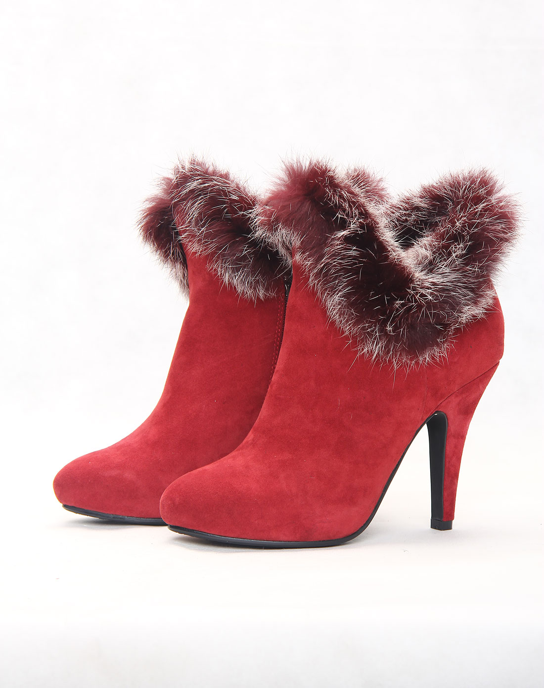 女款红时尚时装靴子