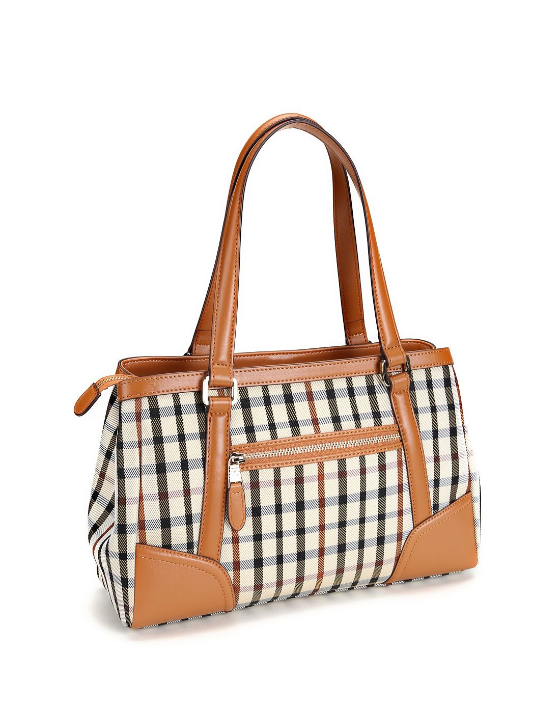 女款多色格纹淑女手提包