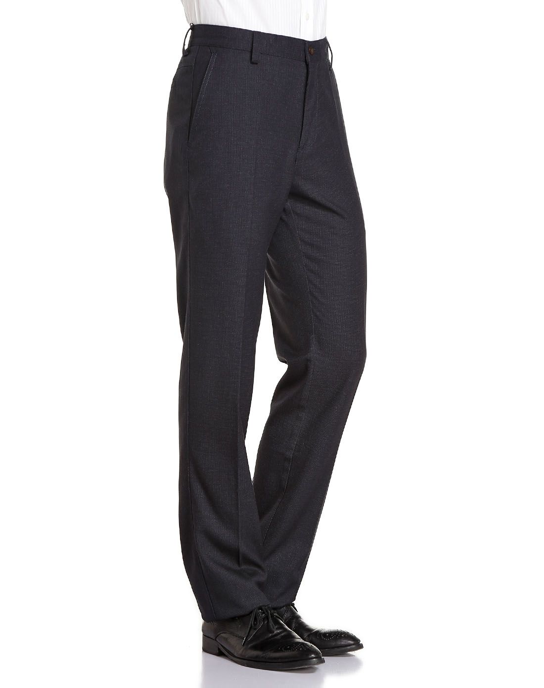 男款深蓝灰色商务百搭长裤