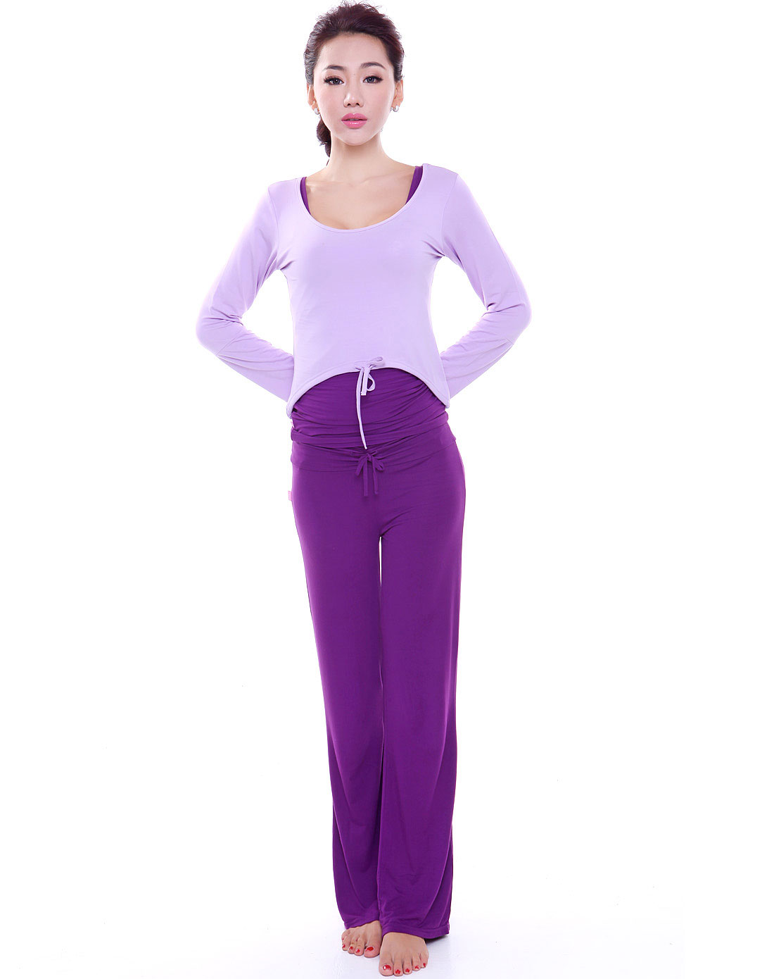 远阳瑜伽女装专场-新紫色/深紫色/深紫色瑜伽服三件套